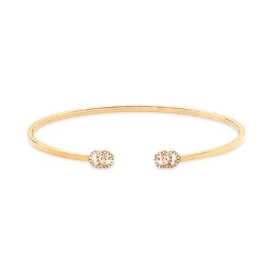 GUCCI Double G Cuff With Diamonds "Gold"