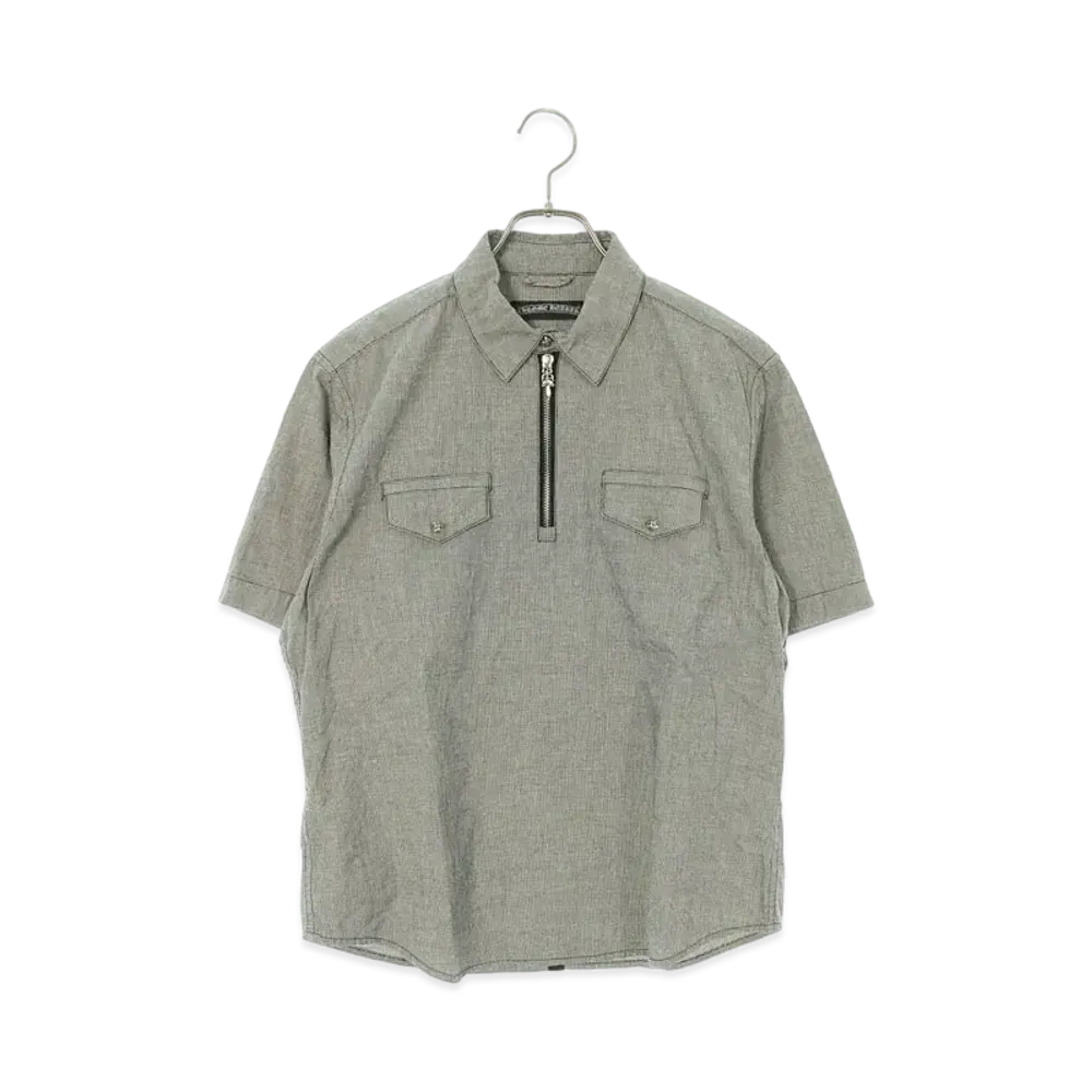 Chrome Hearts Half Zip Dagger S/S Shirt "Gray"