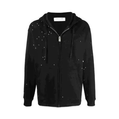 1017 ALYX 9SM Embellished Zip-Up Hoodie "Black"