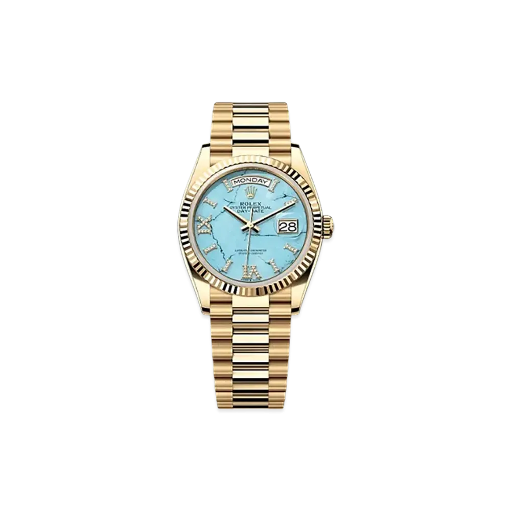 ROLEX Day-Date 36mm Yellow Gold 128238 "Turquoise"