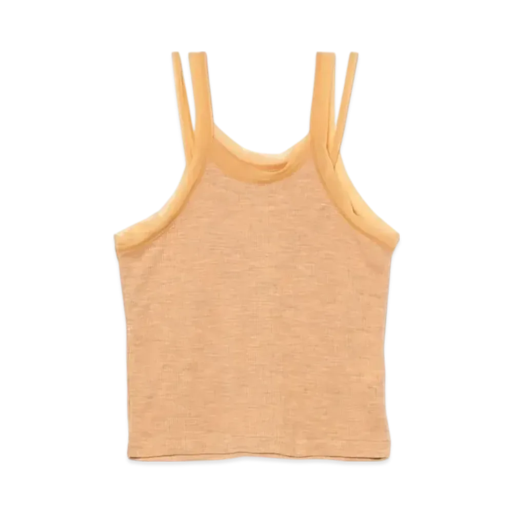 BEAMS Women Ribbed Cami Tank Top "Orange"