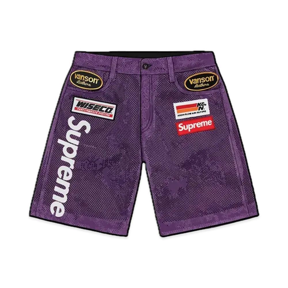 Supreme x Vanson Leathers Cordura Mesh Short "Purple"