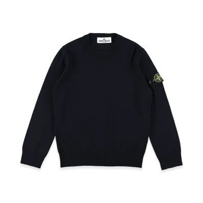 Stone Island Kids Wool Sweater with Logo "Blue"