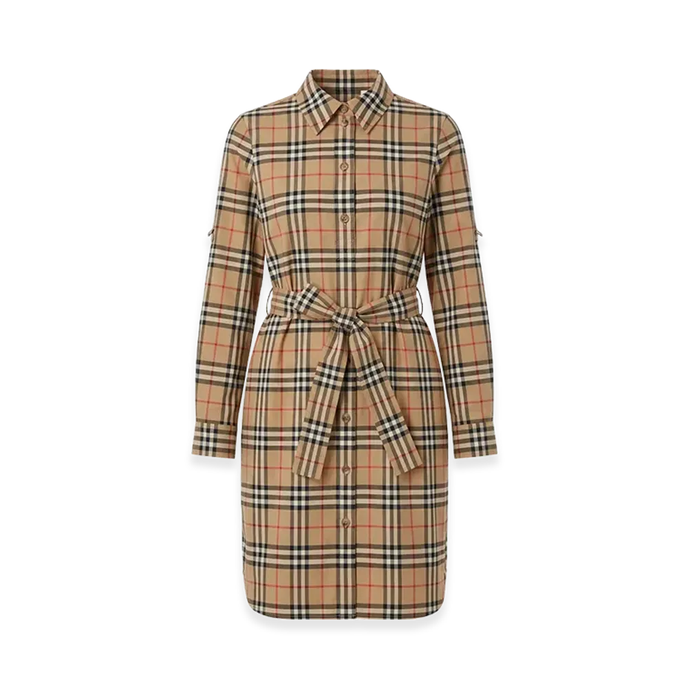 Burberry Women's Embroidered Cotton Dress "Checked"