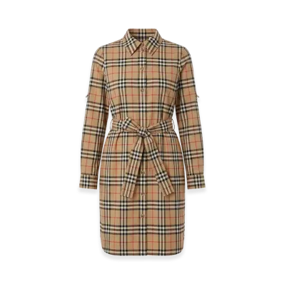 Burberry Women's Embroidered Cotton Dress "Checked"