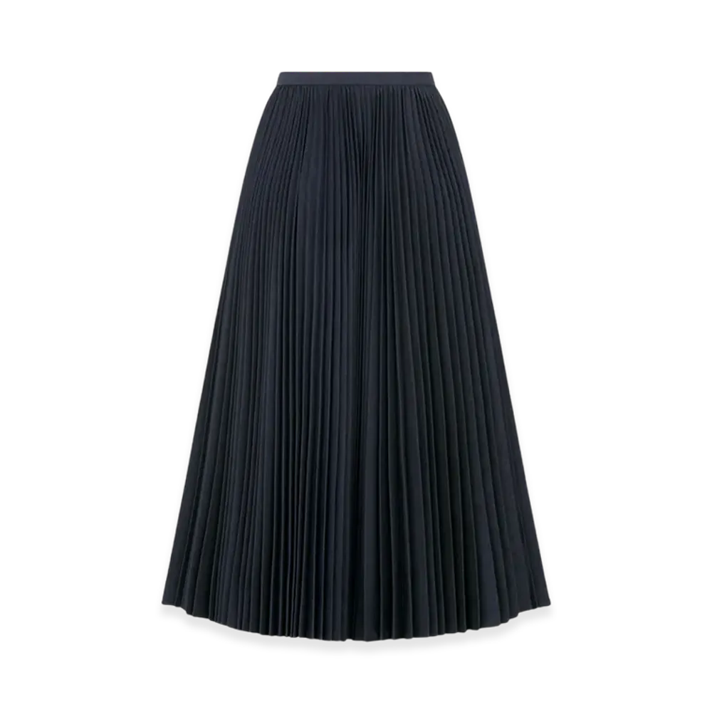 Dior Women's Mid-Length Pleated Skirt "Blue"