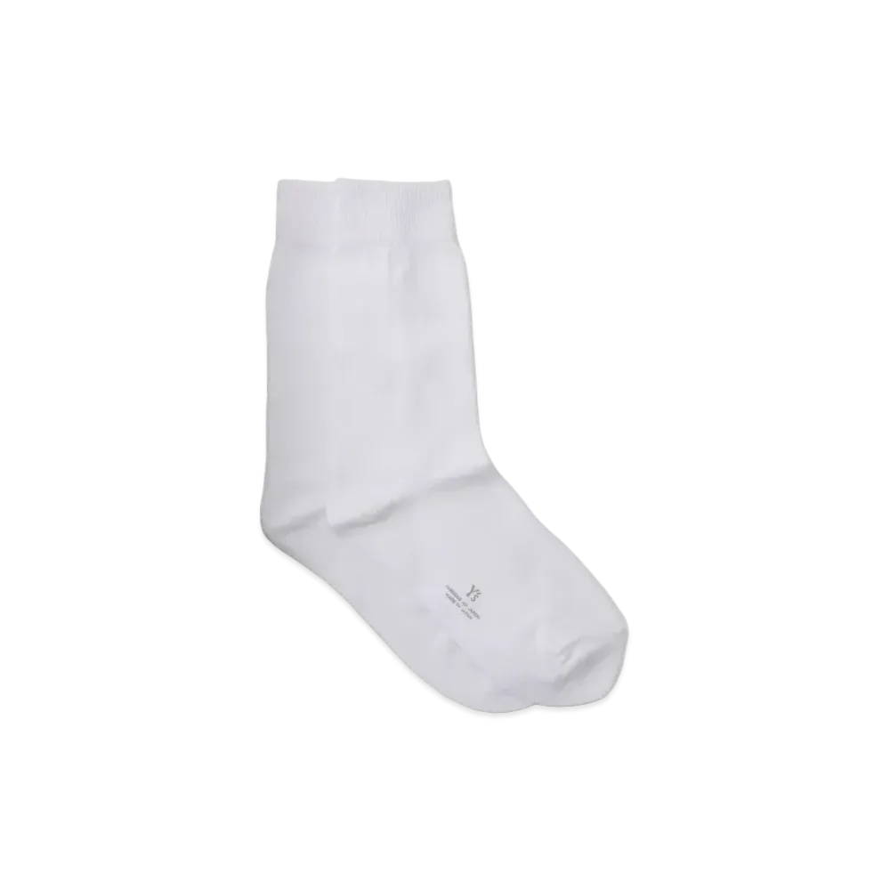Yohji Yamamoto Y's NY PLAIN STITCH CLASSIC SOCKS "White"