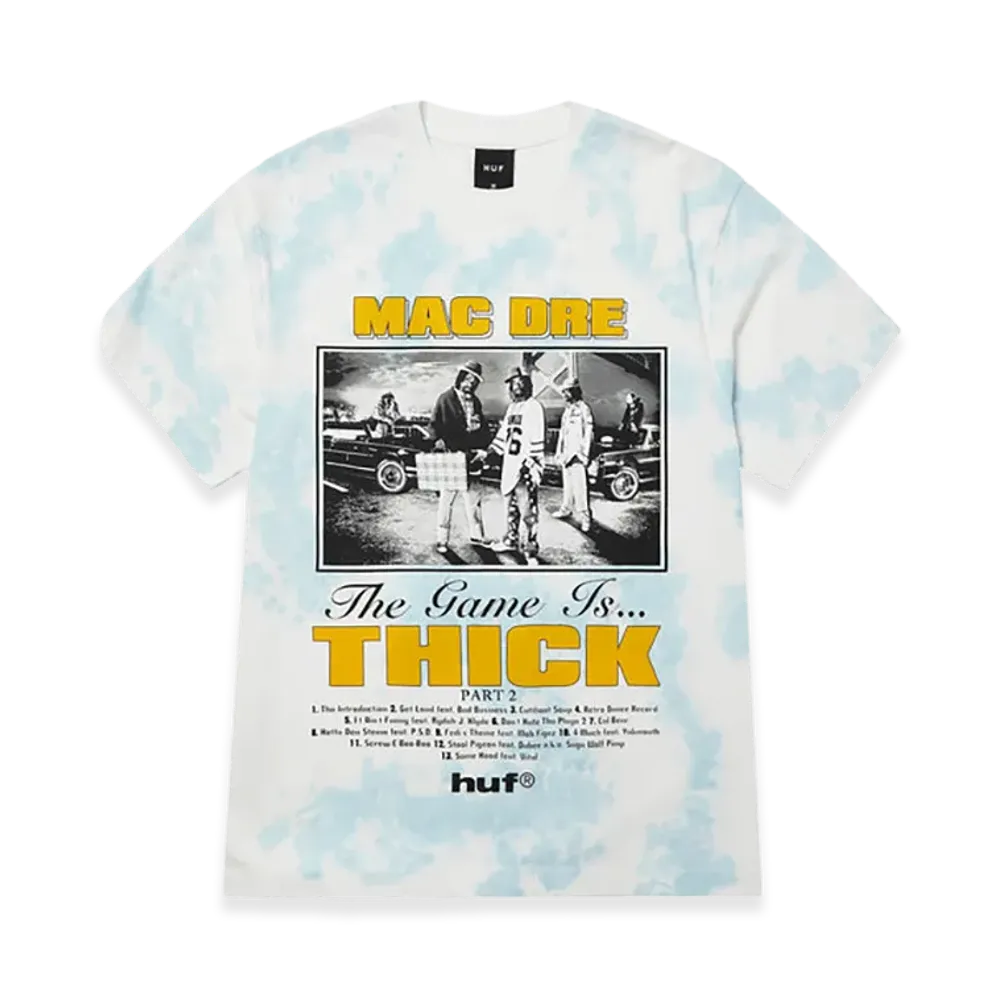 HUF x Mac Dre Game Is Thick Tie-Dye Tee "Blue"