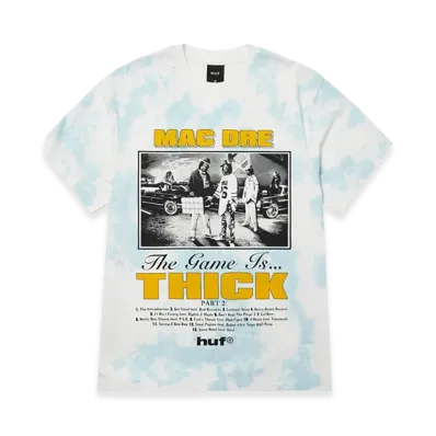 HUF x Mac Dre Game Is Thick Tie-Dye Tee "Blue"