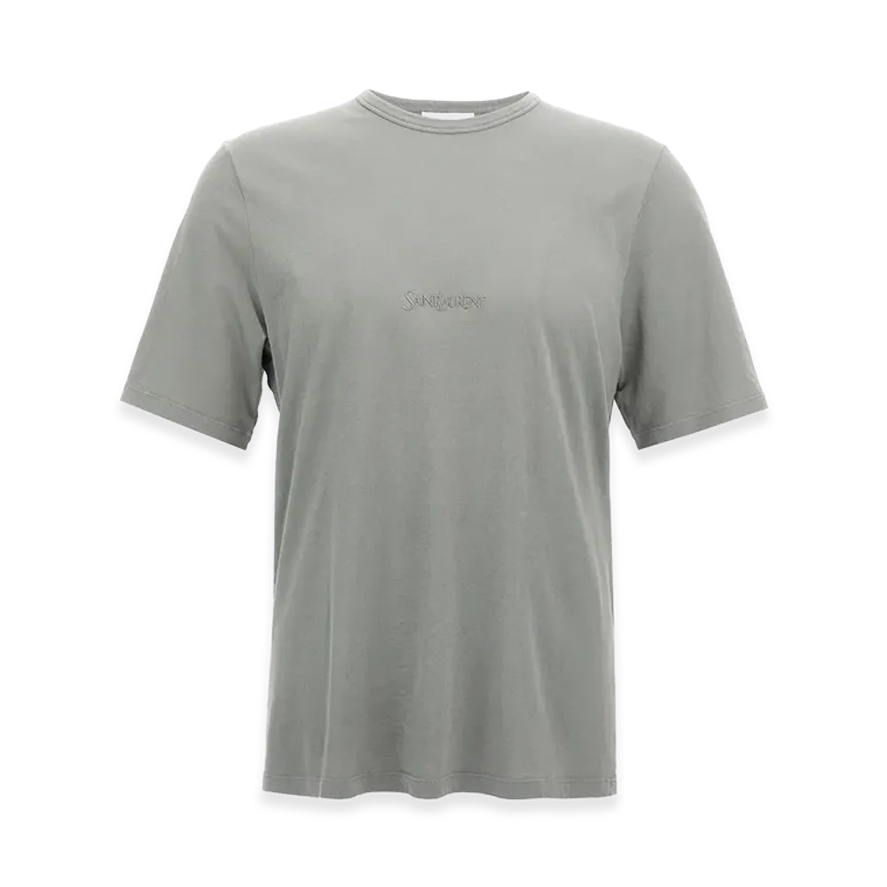 Saint Laurent Logo Embroidery T-Shirt "Gray"