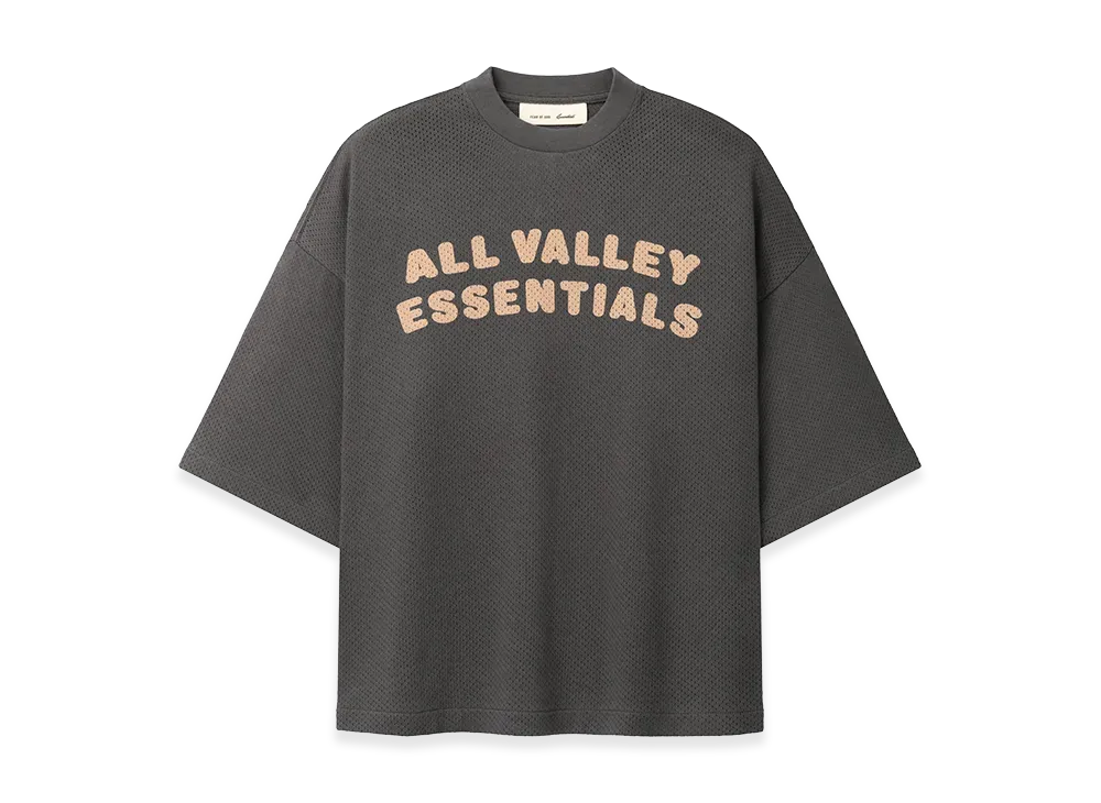 FEAR OF GOD ESSENTIALS Women's Sport Mesh Merch Tee "Iron Grey"