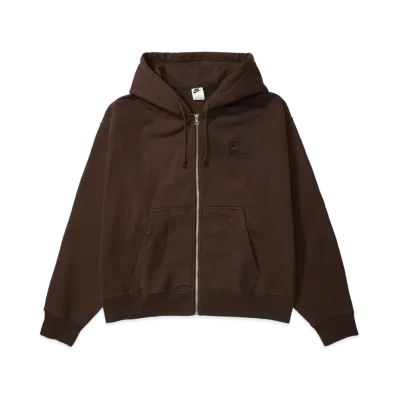 Stussy x Nike Stone Washed Fleece Zip Hoodie "Dark Cinder" (US Size) FJ9175-261