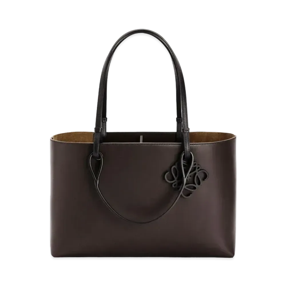 LOEWE Double Handle East West Tote In Smooth Calfskin "Ebony / Dark Gold"