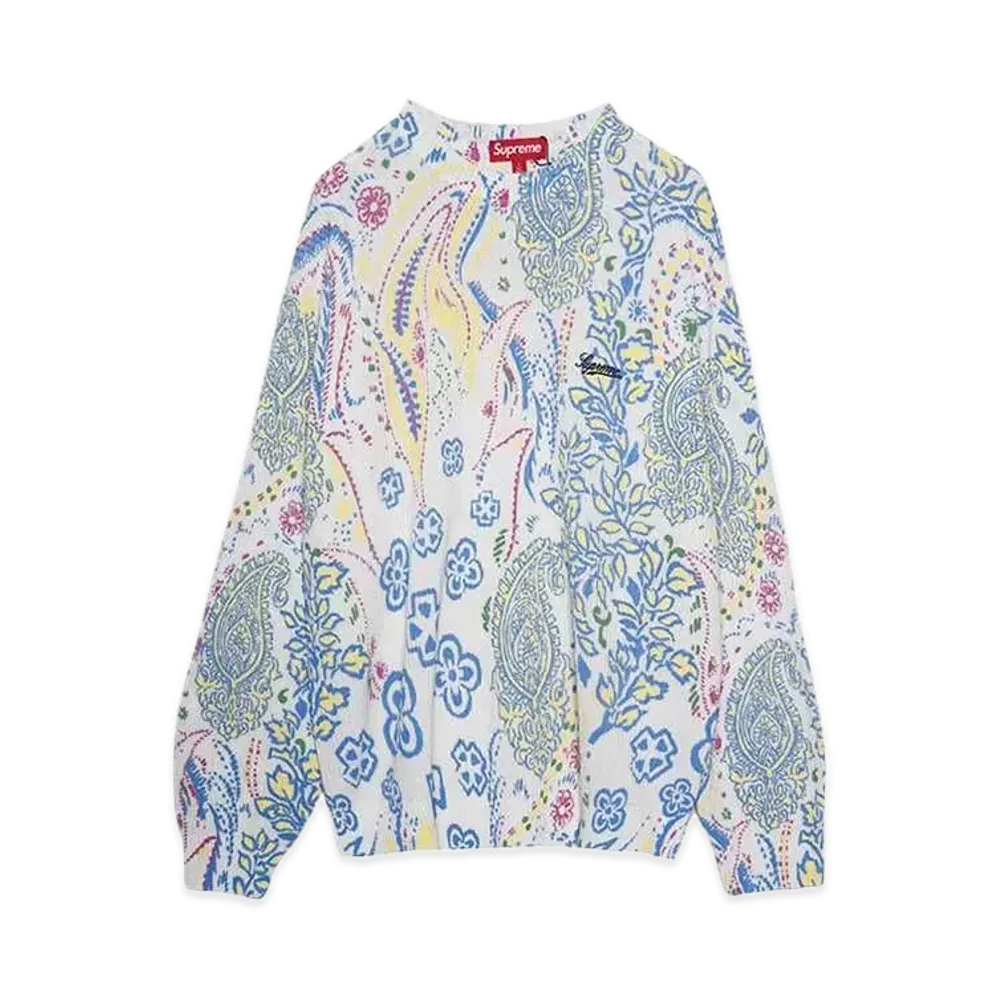 Supreme Printed Paisley Sweater "White"