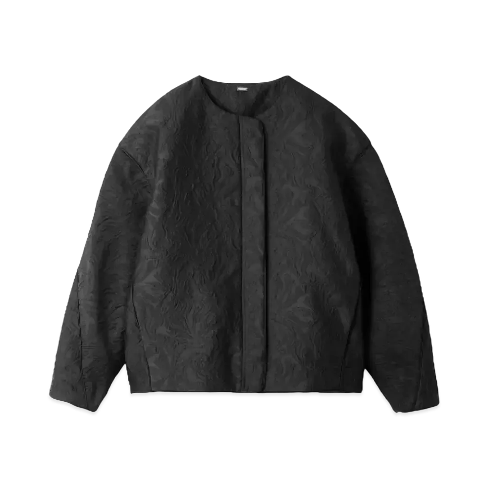 Mila Owen Bulge Jacquard Cocoon Blouson "Black"
