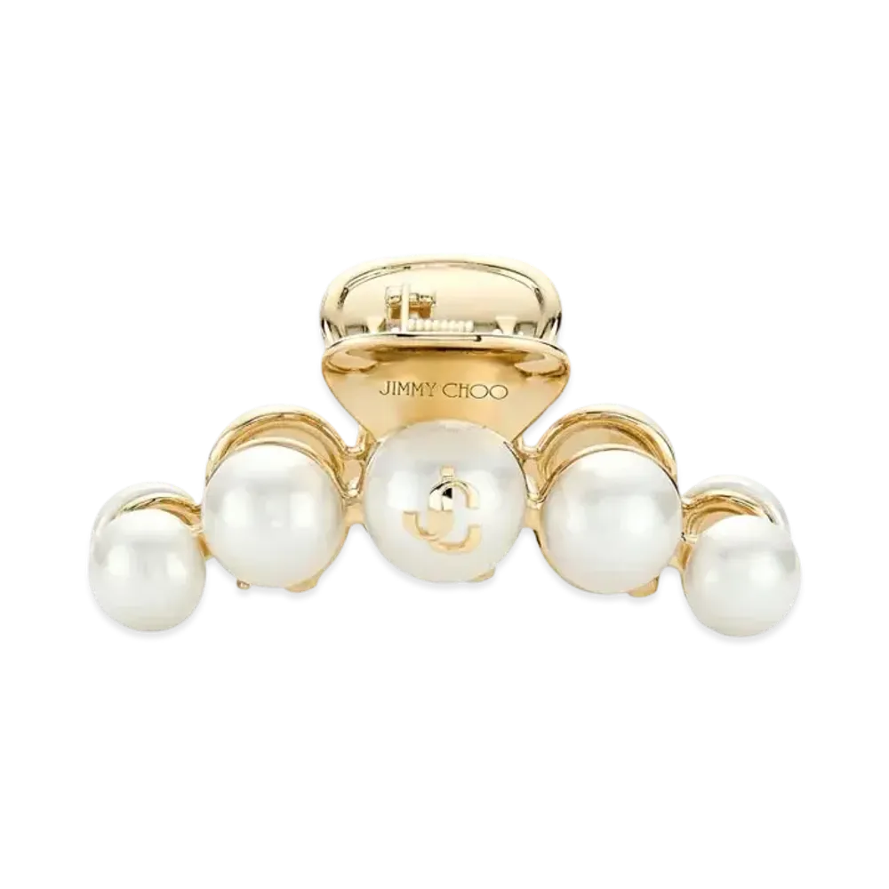 Jimmy Choo Claw Hair Clip Pearl "White/Gold"