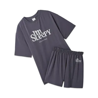 GELATO PIQUE Colorful Rayon Logo Big T-Shirt & Shorts Set "Navy"
