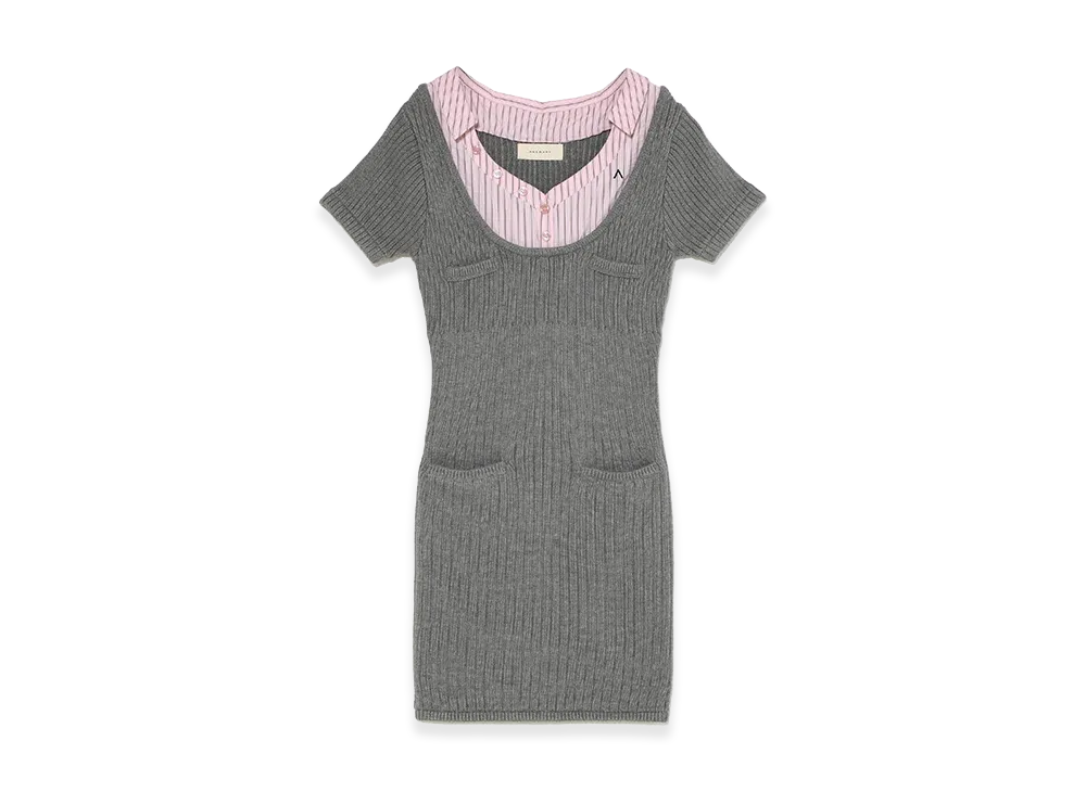 ANDMARY Women's Nina Stripe Shirt Mini Dress "Gray"