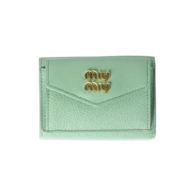 MIUMIU Small Leather Wallet "Pastel Green"