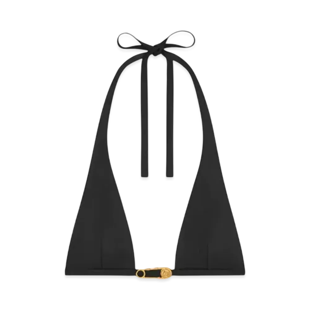 Versace Safety Pin Bikini Tops "Black"