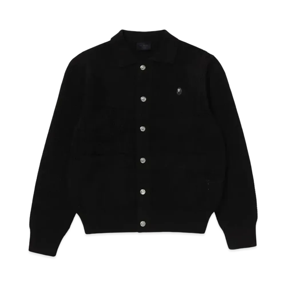 A BATHING APE Bape Black Crochet Cardigan "Black"