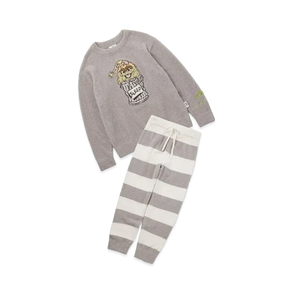GELATO PIQUE x Sesame Street Motif Jacquard Pullover & Long Pants Set "Gray"