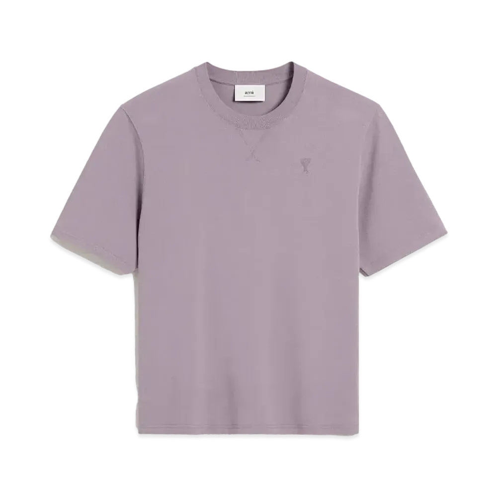 AMI PARIS Organic Cotton Heavy Jersey T-shirt "lilac"
