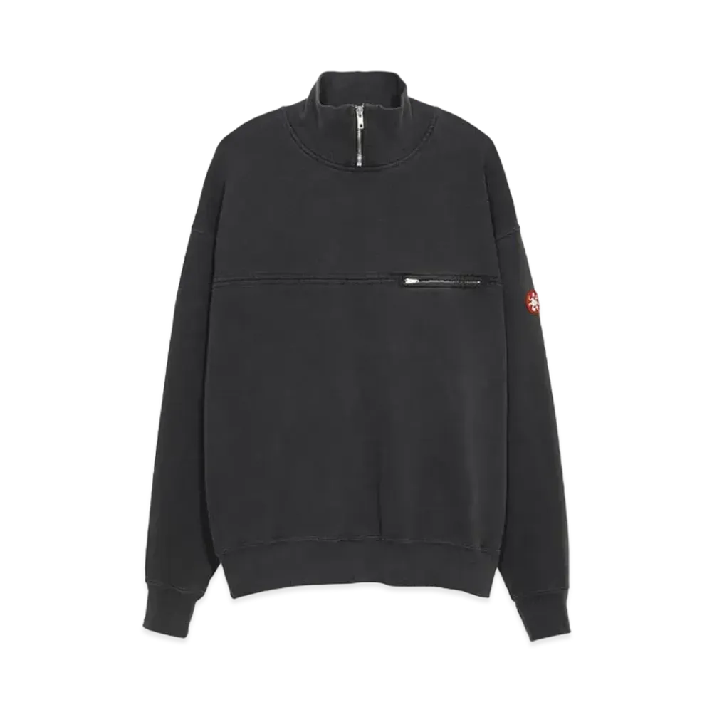 Cav Empt (C.E) OVERDYE CHEST SWITCH HALF ZIP SWEAT "Black"