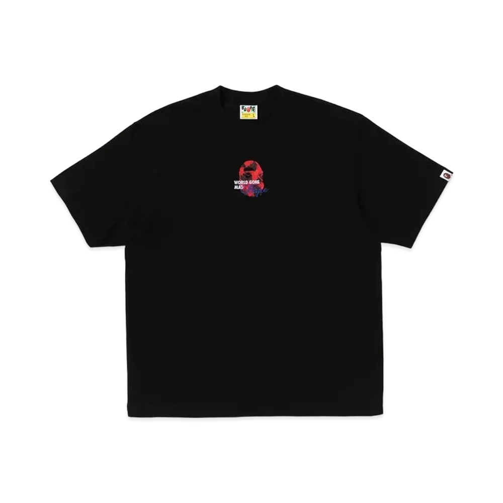 A BATHING APE Floral Solid Camo Medium Ape Head Relaxed Fit Tee "Black"