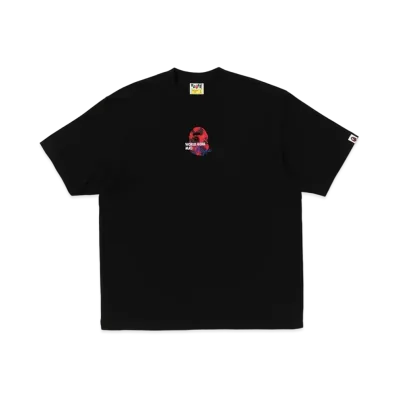 A BATHING APE Floral Solid Camo Medium Ape Head Relaxed Fit Tee "Black"