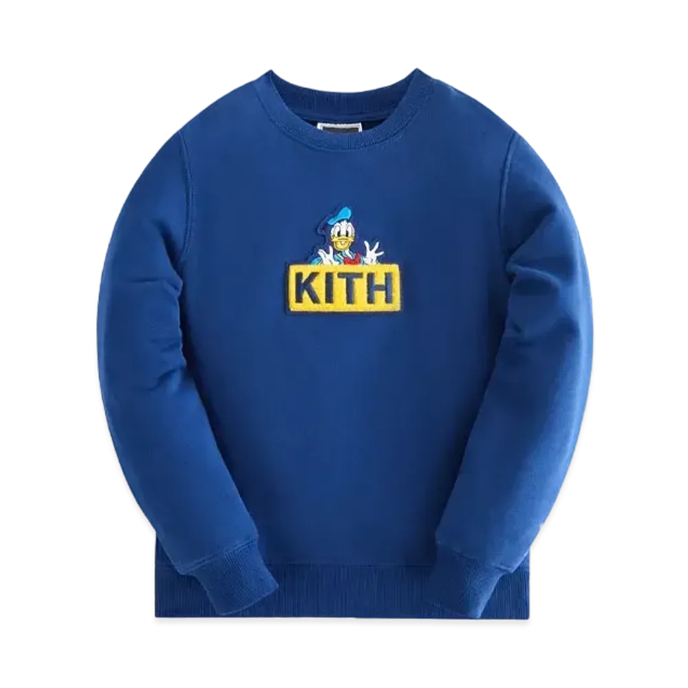 Disney | Kith Kids for Mickey & Friend Donald Duck Classic Logo Crewneck "Cyanotype"