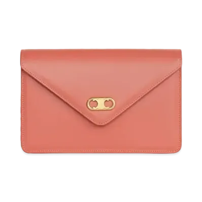 CELINE Maillon Triomphe Wallet on Chain in Shiny Calfskin "Lychee"