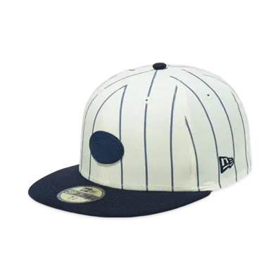 NEW ERA BLACK LABEL SS25 59Fifty Leather Patch "Chrome Stripe/Navy"