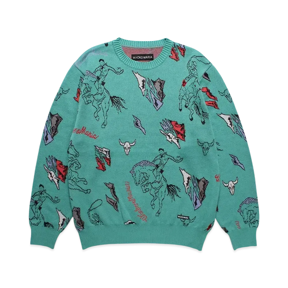 WACKO MARIA Jacquard Knit Sweater "Green"