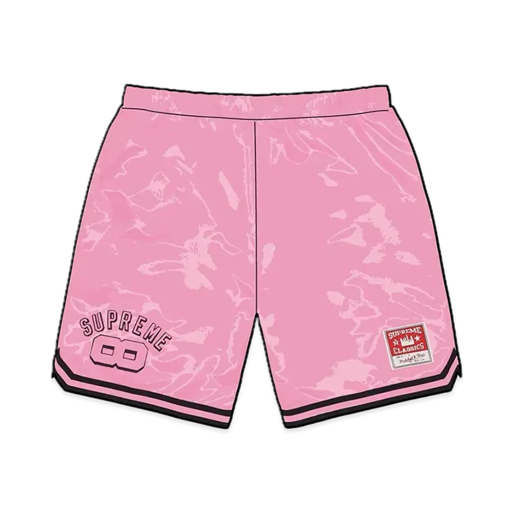 Supreme x Mitchell & Ness Satin Basketball Short "Pink"