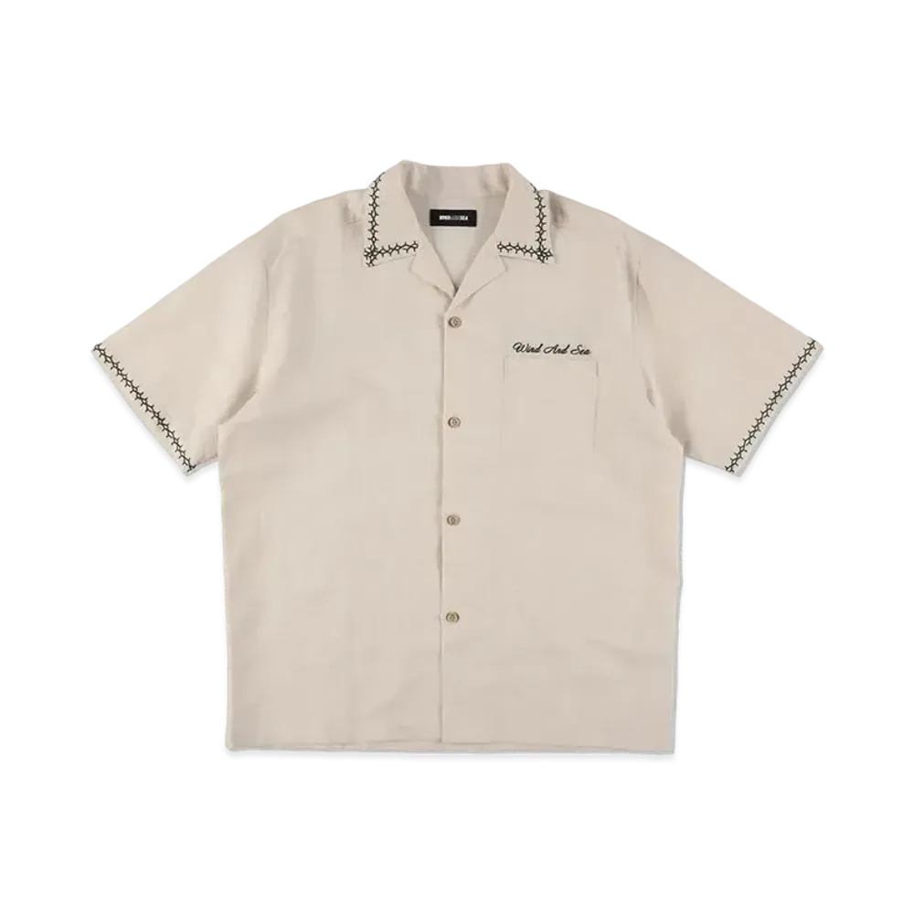 WIND AND SEA Stitch Linen S/S Shirt "Natural"
