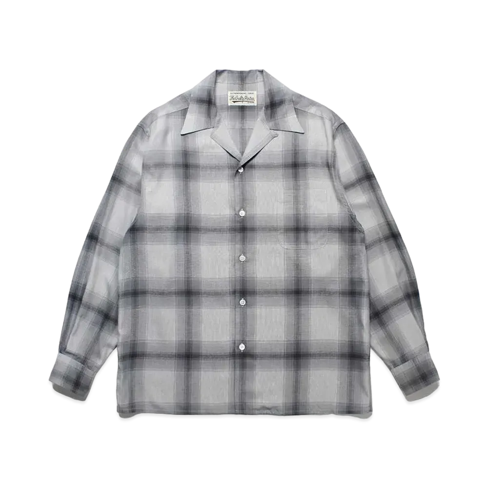 WACKO MARIA Check Open Collar Shirt "White/Black"