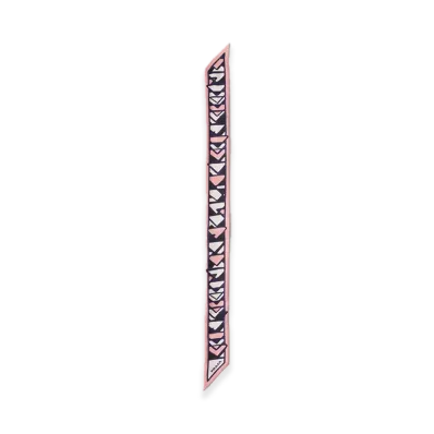 PRADA Printed Twill Skinny Scarf "Pink/Black"