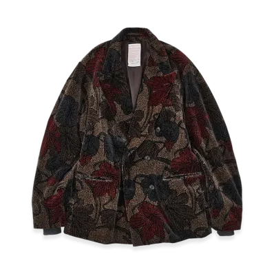 NICENESS Schemel Printed Velveteen Flight Sleeve Jacket "Beige"