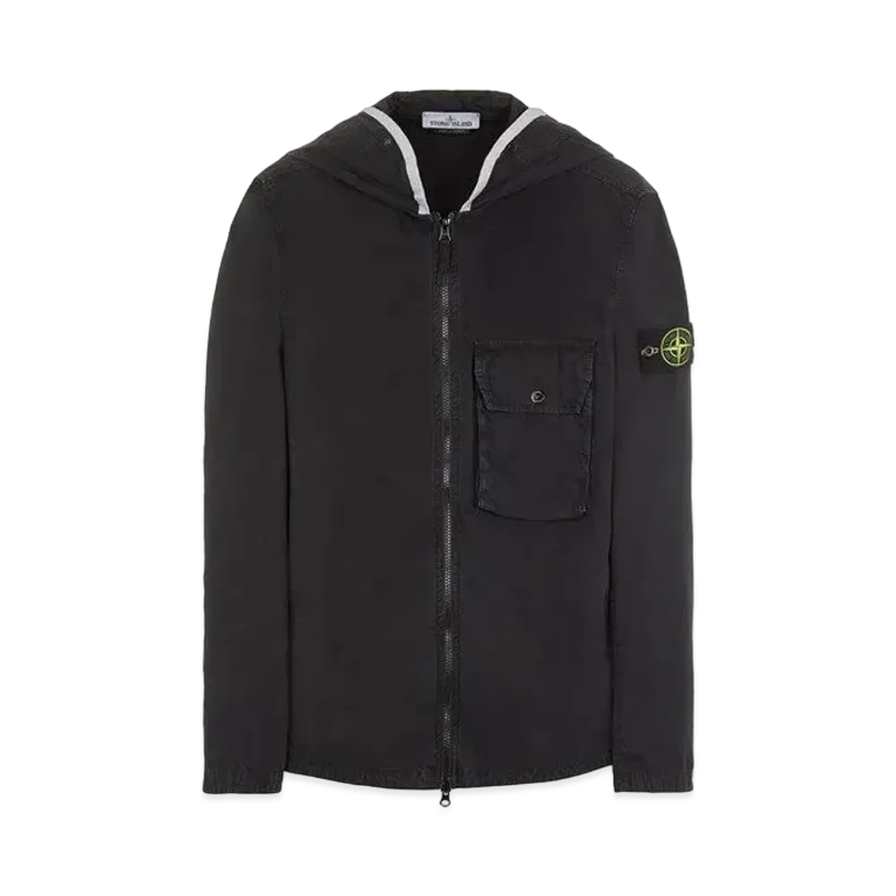 Stone Island 114WN BRUSHED COTTON CANVAS_'OLD' EFFECT "Black"