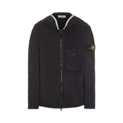 Stone Island 114WN BRUSHED COTTON CANVAS_'OLD' EFFECT "Black"