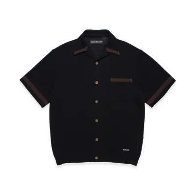 WACKO MARIA Knit Open Collar Shirt "Black"