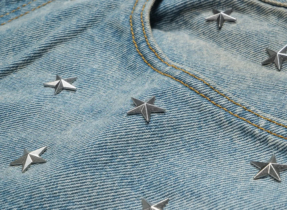 Supreme Stars Studded Baggy Denim Short 