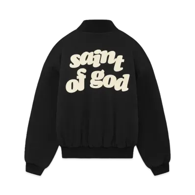 FEAR OF GOD x SAINT Mxxxxxx Saint of God Varsity Jacket "Black"