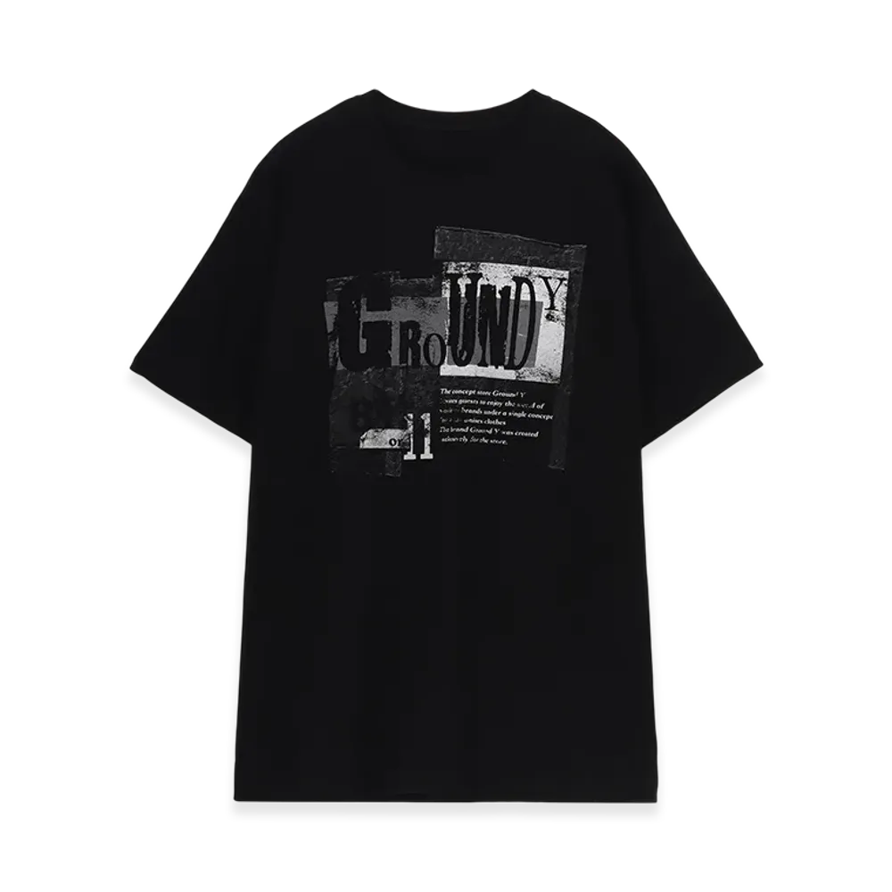 Ground Y Cotton Jersey Grange Graphic T-Shirt "Black"