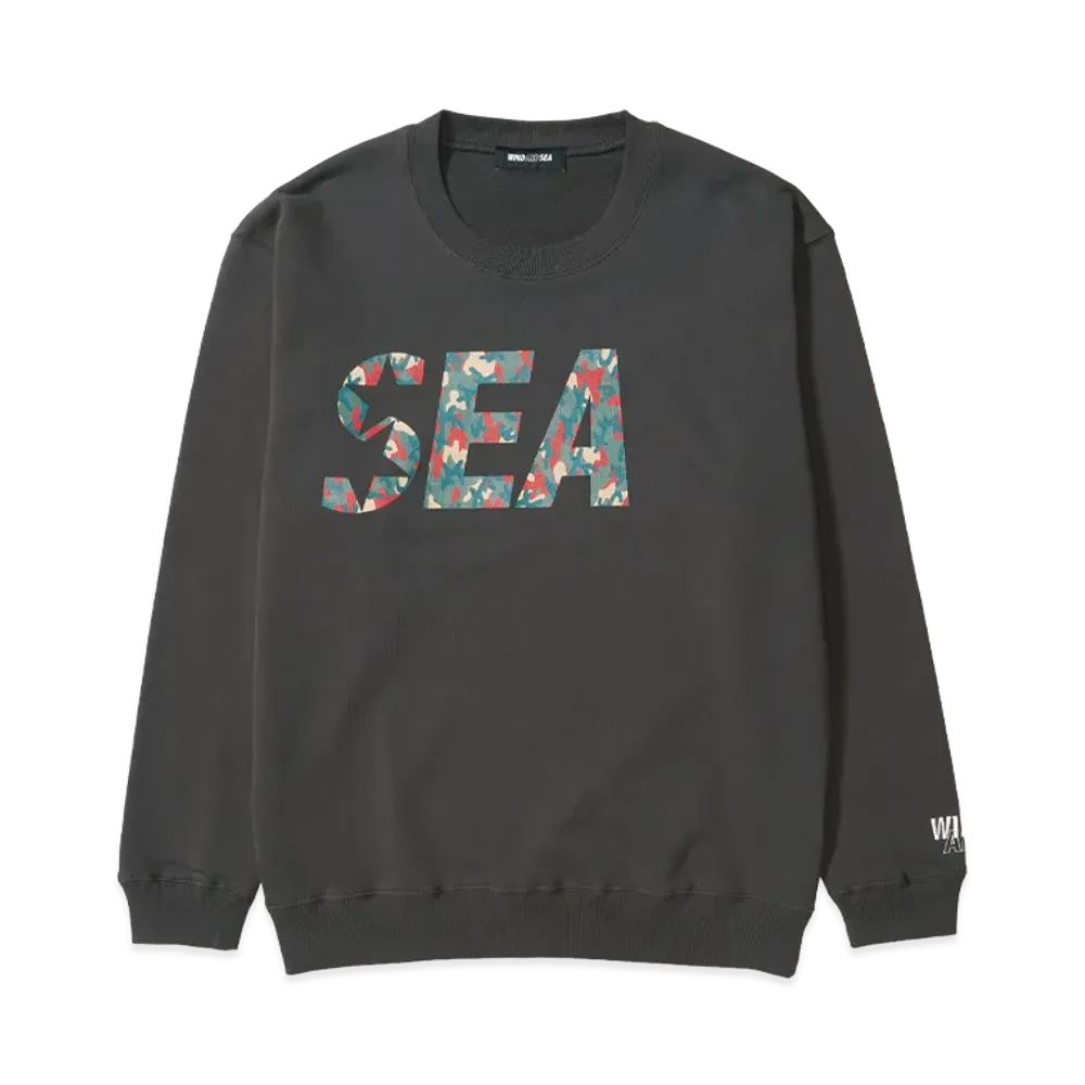 WIND AND SEA Camo Crewneck Sweatshirt "Black"