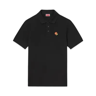 KENZO 'POP' Embroidery Slim Polo in Cotton "Black"