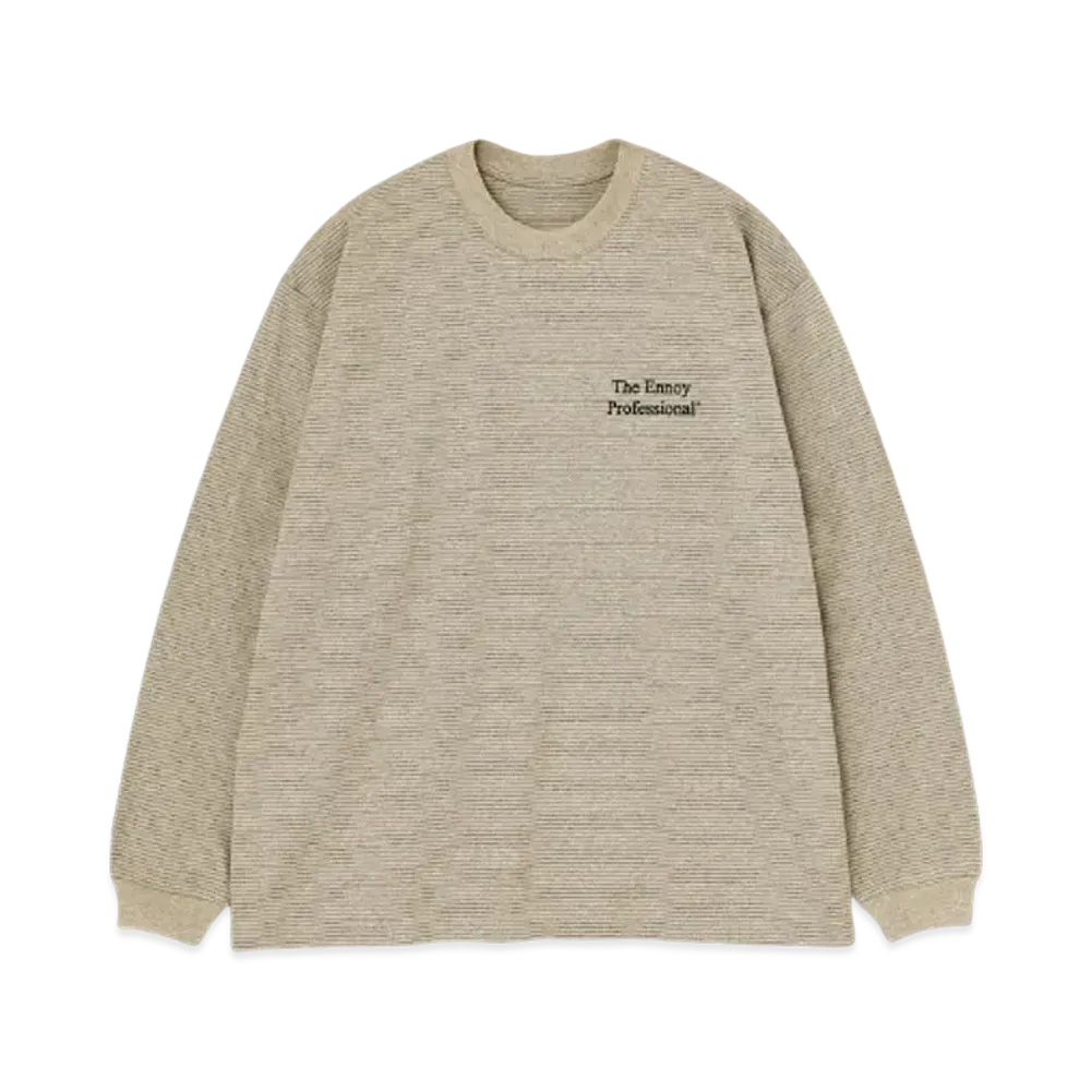 ENNOY 23SS L/S Border T-Shirts "Beige/Black"