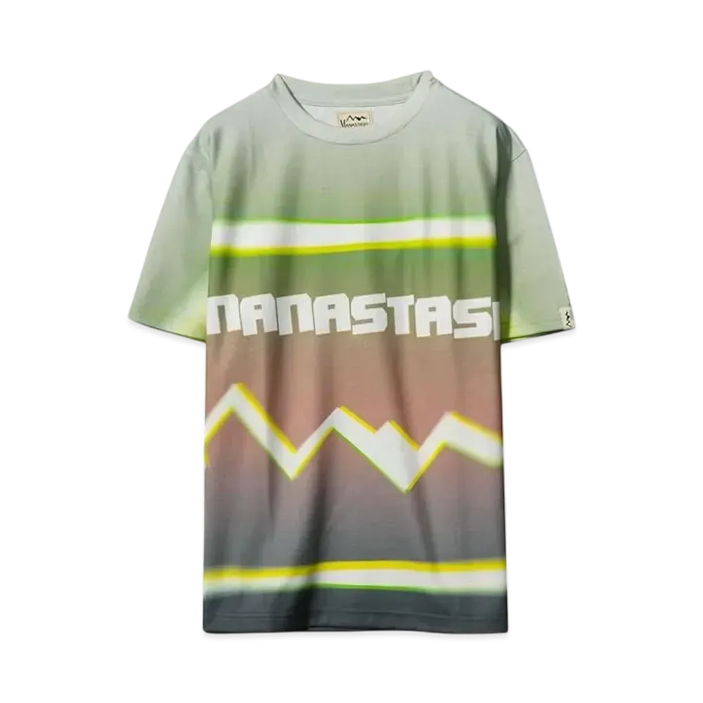 MANASTASH ALLOVER GRADIENT LOGO TOP"GREEN"