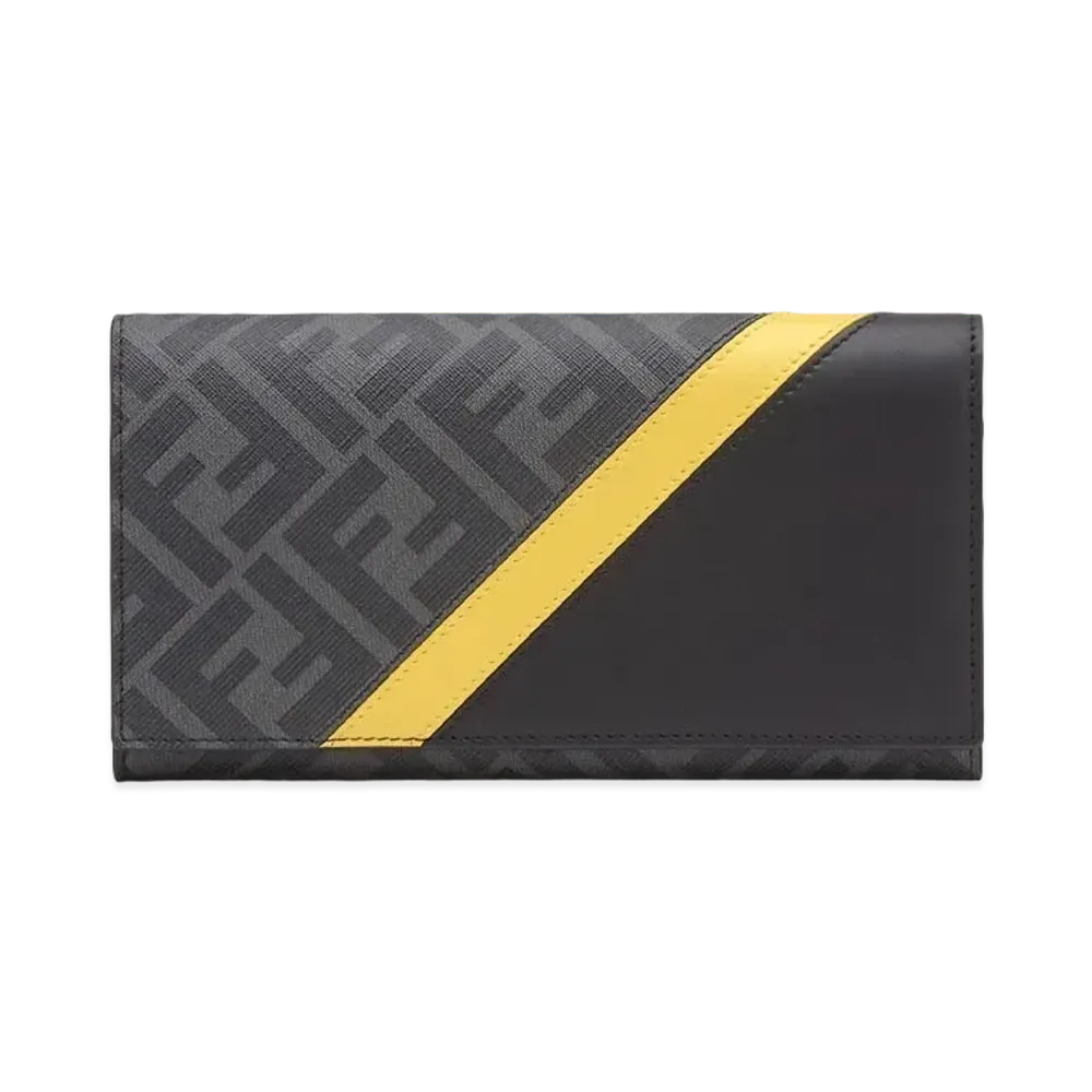 FENDI Continental Wallet Fabric Wallet "Gray"
